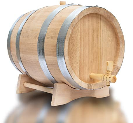 Emdivine Holzfass 5/10/20/30/50 Liter Whiskyfass Eichenfass Weinfass Schnapsfass Fass (20 Liter)