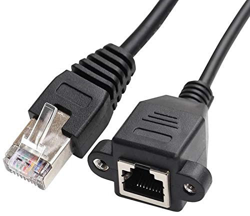 Cable alargador de Red Ethernet de categoría 5 Macho a Hembra con Orificios de Montaje en Panel, Chapado en Oro, de la Marca ZRL RJ45 2 m