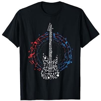 Notenschlüssel Musiknoten Gitarrenspieler Geschenk Gitarre T-Shirt