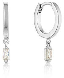 Ania Haie Damen-Creolen Glow Huggi Hoops 925er Silber Zirkonia One Size, Silber 32014131