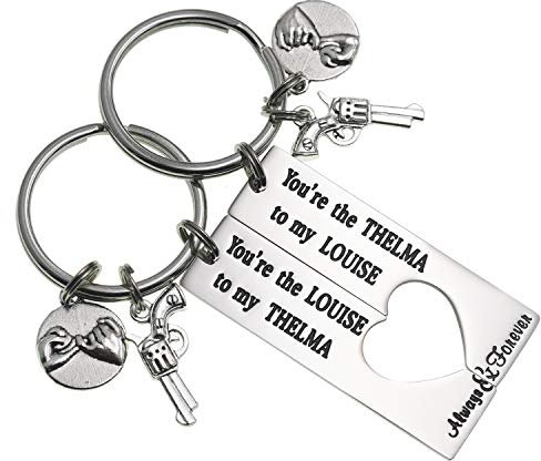 LParkin Freundschaftsgeschenke Niedlicher Schlüsselanhänger Thelma Louise Bff Geschenk für Frauen Schlüsselanhänger 2er Set, White, 38