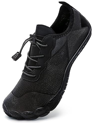 Mabove Herren Damen Barfussschuhe Badeschuhe Strandschuhe Schwimmschuhe Wasserschuhe Aquaschuhe für Wassersport Outdoor Fitnessschuhe Trekking(Schwarz 1924,46 EU)