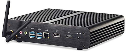 HSIPC 10th Generation Intel 4 Core Comet Lake R i7 10510U Industrial PC, Fanless PC with Rich IO: HDMI DP Dual DDR4 USB3.0 Aluminum Case 4K Display