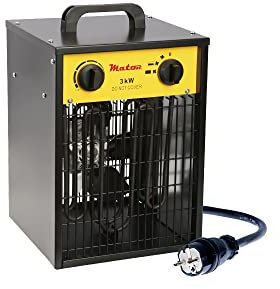 MATOR - Aerotermo Eléctrico Industrial de 3KW - Calefactor Portátil y Ligero con Termostato Ajustable - Tensión de servicio: 400V – 50Hz - Monofásico -EH SQUARE IFH 03