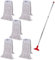 Abbey Heavy Duty Professional Kentucky Mop Handle and Holder with 5 Kentucky Mop Heads (450g) – Industrial Mop Colour Coded to Avoid Cross Contamination – Commercial Mop for Cleaning Hard Floors Red