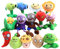 14 piezas de juguetes de peluche de Plants Vs Zombies Pvz Grey Zombie Sandía Flores Peashooter Peluches de peluche suaves de regalo 9-16 cm