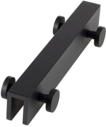 Hakenleiste für Glasduschwände, Doppel-Hakenleiste mit 4 Haken, Handtuchalter (schwarz)
