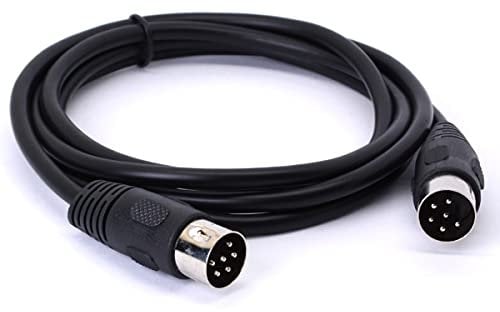 MIDI Cavo maschio a 6 pin, DIN 6 pin maschio, adattatore per microfono S-Terminal per tastiera, strumento pianoforte, chitarra (1,5 metri/5 piedi)