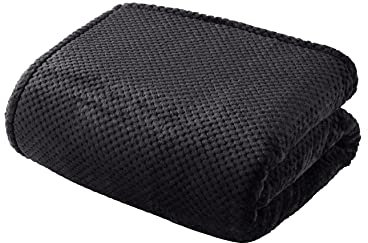 Sleepdown 5056242854456 - Coperta in pile a nido d'ape, super morbida, calda e accogliente, 150 x 200 cm, colore: nero