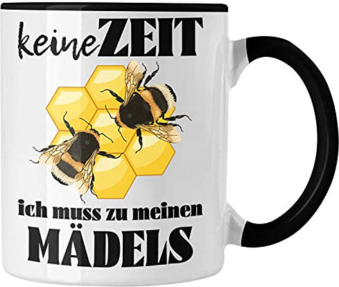 Trendation - Imker Geschenk Tasse Bienenzucht Kaffeetasse Geschenkideen Bienenzüchter Bienen Zuebhör (Schwarz)
