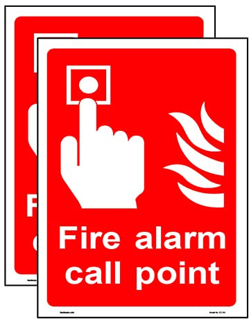 Haobase Lot de 2 autocollants en vinyle avec alarme incendie - 15 cm x 20 cm