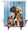 Ulticool Duschvorhang - Hund Tiere Hunde - 180 x 200 cm – Waschbar – Wasserdicht - Anti Schimmel - mit 12 Ringe - Blau Braun Schwarz Weiß