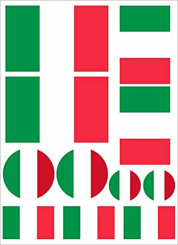 Nation Italien Fahne Set 11 Stück Aufkleber selbstklebend Sticker - FS