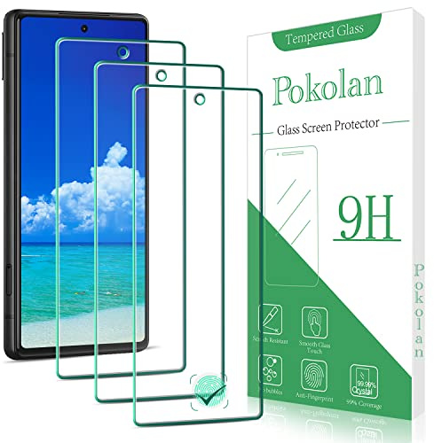 Pokolan 3 Stück Panzer Schutz Glas für Google Pixel 6a Schutzfolie | Frei von Kratzern, 9H Härte, HD Displayschutzfolie, 0.33mm Ultra klar, Blasenfrei, Ultrabeständig