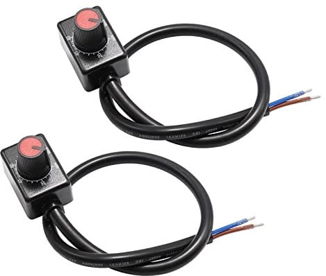 UOIENRT 2 Pcs Knob LED Dimmer, Mini Controller Rotary Switch PWM Dimming Off for DC 0/1-10V Dimmable LED Drivers Electronic Ballasts Controling Interior Light Grow Lamp