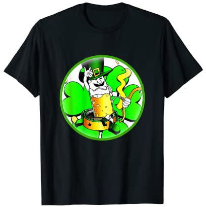 Chope irlandaise trèfle avec bière | Saint Patrick T-Shirt