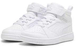 PUMA Puma Rebound V6 Mid Ac+ Ps, Scarpe da ginnastica Unisex - Bambini e ragazzi, White Cool Light Gray, 29 EU