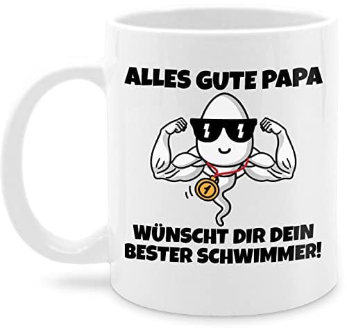 Tasse Tassen 325ml - Geschenk zum Vatertag - Von deinem besten Schwimmer I Dein bester Schwimmer - 325 ml - Weiß - vatertagstasse vatertagtasse vatertagsgeschenk alles gute papa kaffeetasse