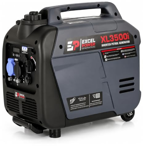 Excel Power XL3500i - Generatore inverter a onda sinusoidale pura, 3000 W, generatore portatile per campeggio, roulotte, camper e alimentazione di riserva
