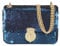 VNFIOEI Clutch Damen Glitzer Pailletten Abendtasche Umhängetasche Elegante Paillettenbesetzt Schulter Crossbody Bag Kette Tasche für Hochzeit Date Night Abendparty Party Bankett(Blau)