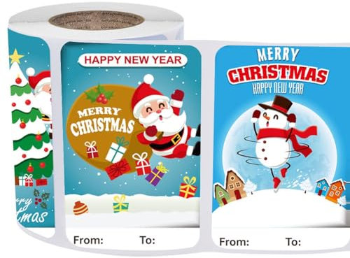 Geschenkanhänger-Aufkleber, Weihnachtsanhänger für Geschenke, 250 Stück, selbstklebende Aufkleber, Geschenkverpackung, Geschenketiketten für Geschenktüten, Karten, Umschläge, Aufkleber, Geburtstag,