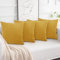 Aspire Homeware Ochre Cushions with Covers Included 45 x 45 cm Set of 8 Pcs (4-Cushion Covers, 4-Inserts) with Invisible Zipper Pattern Cushion for Home Décor, Bedroom & Sofa (18x18 Inchs)