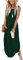 AUSELILY Ärmellose Sommer Maxikleider Damen Strandkleider Tank T-Shirt Kleid mit Taschen Dunkelgrün L