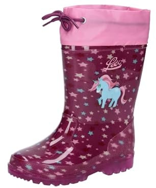 Lico Unisex Kinder Power Blinky Gummistiefel, Lila Rosa Türkis, 33 EU