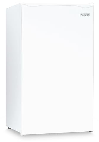 Igloo 3.2 Cu.Ft. Mini Fridge with Freezer - Single Door Compact Refrigerator with Glass Shelves for Homes, Dorms & Offices- Keep Snacks, Drinks & Frozen Foods Cool with Temperature Control Mini Fridge