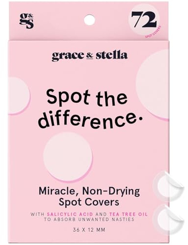 grace & stella Pickel Patch, Spotabdeckung, Hydrocolloid-Patches für Gesicht, Dermatologe Getestete & Vegane Spot Cover [Rund, 72 Stück]