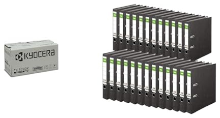 Kyocera TK-5240K Toner Schwarz, Original Tonerkartusche 1T02R70NL0 & Original DINOR Ordner-Wolkenmarmor-Recycling - Made in Germany