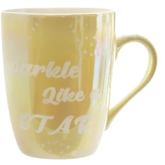 KASANOVA Tazza Mug in Giallo Perlato Sparkle Like a Star Giallo