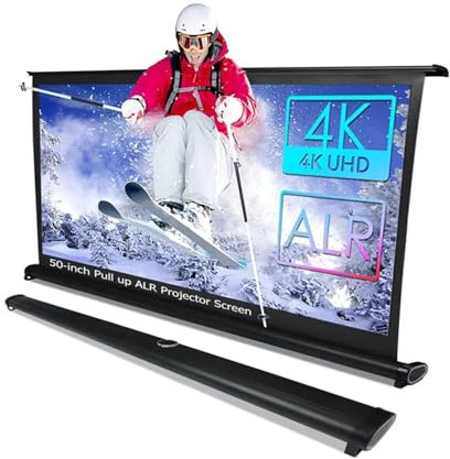 STRAFBRG Home Theater Screen 50inch Table Projector Screen 16:9 Tabletop Pull Up Foldable Stand 4：3 Outdoor Movie Projection Screens For Travel Home Theater Easy to Clean(4.3-50inch-100x76cm)
