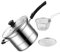 Ciieeo Olla Freidora Pequeña Con Vaporera Y Cesta Coladora Freidora De Aceite De Acero Inoxidable De 15 5 Pulgadas Olla Para Freír Alitas De Pollo Freidora De Patatas Fritas
