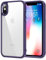 HOOMIL Cover per iPhone X e iPhone XS 5,8 Pollici, Custodia Anti-Ingiallimento, Antiurto e Anti-Graffi, Retro Rigida Trasparente - Viola