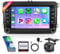 4G+64G Wireless Carplay Android 13 Autoradio für VW Golf 5 6 Passat Polo Tiguan Touran Caddy Skoda SEAT 7 Zoll Autoradio mit Android Auto GPS Navi WiFi Mirror Link Bluetooth FM/RDS/SWC Rückfahrkamera