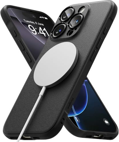 Ringke Onyx Magnetic Compatibile con Cover iPhone 16 Pro Max, Compatibile con Accessori Magnetici, Ottima Grip Antiscivolo Antiurto Perfetta Calza Custodia Robusta - Black