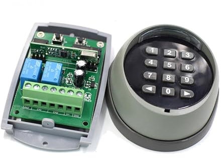 HEALBYBLE Tastiera e Ricevitore Wireless 433,92 MHz utilizzati for Porte Automatiche/Garage/oscillazioni/apricancelli scorrevoli,Progettato per Un Servizio Duraturo(1pcs-02)