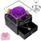 skelo Rosa Eterna con I Love You, Stabilizzata Fiore Idee Regalo Donna, Mamma, Moglie, Amico femminile, Confezione Regalo per la Festa, Rosa Eterna con Collana Regali per Lei (Viola)