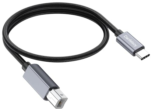Danfetsoy Cavo USB C a USB B, 3 m, cavo USB C per stampante maschio a maschio, adatto per stampanti, scanner, tastiera MIDI, controller DJ, ecc. (0,5 m)