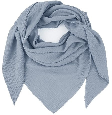 Glamexx24 Damen Dreieck Schal, Grau, Einfarbig, 130 cm x 130 cm x 210 cm, Unisex, Baumwolle, Winterschal