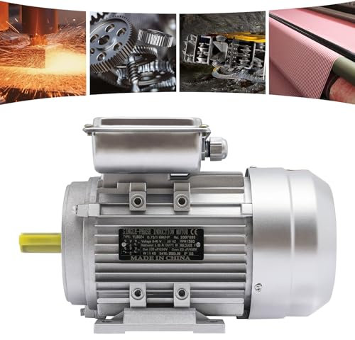Moteur électrique monophasé Bétonnière 750 W, Bétonnière à ciment Moteur pour compresseur, Démarrage lourd, Moteur électrique 1380 pm, tige 1HP 19 mm