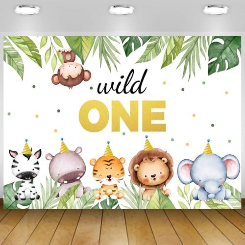 Wild One Hintergrund Girlande Dschungel Safari 1. Geburtstag Hintergrund Dschungel Tiere Wild One Geburtstag Dekoration