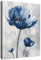 WENGTIAO Blau Blumen Leinwand Bilder Kunstdrucke Gerahmte Bild Aesthetic Abstrakt Geblümt Malerei Wandbilder auf Leinwand Modern Wohnzimmer Schlafzimmer Wanddeko 30x40 cm