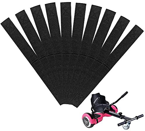 Nurnesy 10pcs Verstellbare Hoverboard -Gurte Nylon -Sitz -Befestigungsbänder für Hoverboard -Kart mit Befestigung für EIN Sicheres Fahren, Schwarze Verstellbare Nylon -Hoverboard -Gurte