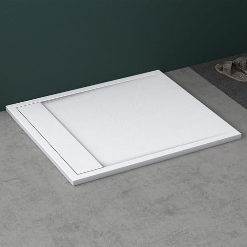 Mai & Mai Duschwanne 90x100x3cm Duschtasse aus Mineralguss | Mineralgusswanne in Weiß Matt, Rechteckig DIN-Anschlüsse Geoma10