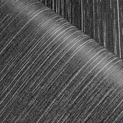 FunStick Textured Black Peel and Stick Wallpaper for Living Room Linen Texture Wallpaper for Bedroom Waterproof Faux Grasscloth Striped Black Vinyl Wrap for Furniture Cupboards Shelves Tables 40CMx2M