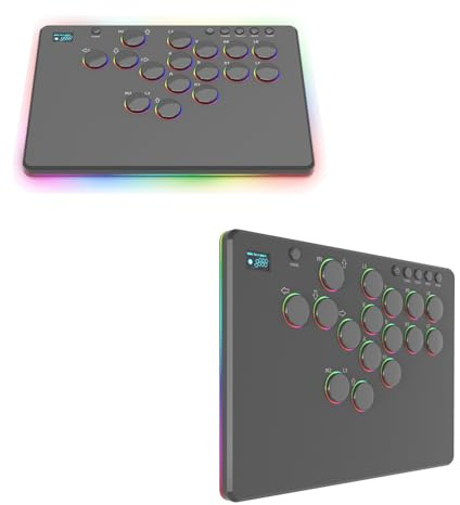 Ysislybin Arcade Fight Stick, Fighting Arcade Game Keyboard con Programmazione Macro, Street Fight keypad con Pulsanti Personalizzato e Illuminazione RGB per PC/PS3/PS4/Switch/Steam Tastiera di Gioco