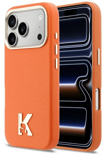 CG MOBILE Karl Lagerfeld Karl Kopf-Logo kompatibel mit MagSafe Hülle für iPhone 17 Pro (Orange)