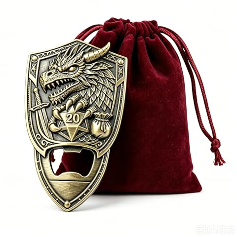 Vinoveltty Dragon Bottle Opener, Fantasy RPG Gifts for Men Dad Husband Boyfriend, Fathers Day Birthday Christmas Beer Lovers Bar Accessory, Bronze with Gift Bag